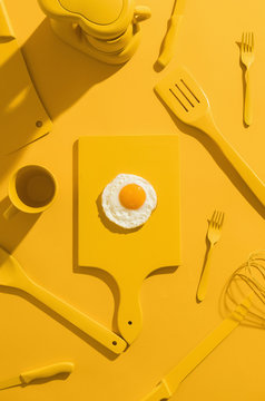 Egg with kitchen apparel