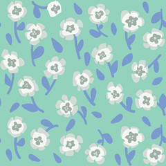 Simple pattern with small scale blooming flowers