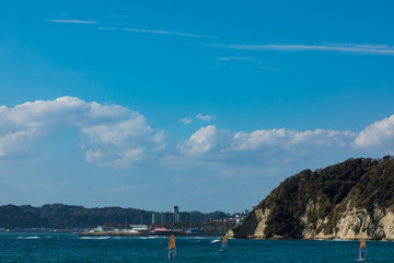 Obraz premium (神奈川県ｰ風景)葉山港から見る逗子マリーナ側風景１