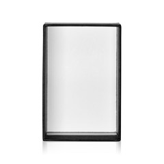 Fototapeta premium Black box isolated on white background. Dark product package for your design. Clipping paths object. ( Rectangle shape )