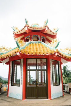 Large Chinese temple complex during the Chinese New Year