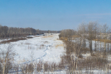 Fototapeta na wymiar winter landscape field