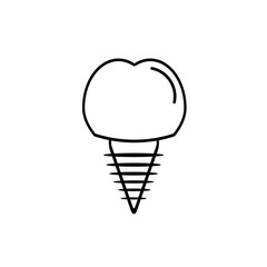 Dental Implant icon, Tooth pin