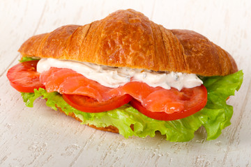 Croissant with salmon