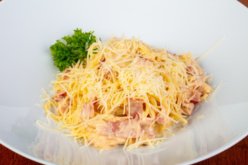 Tasty carbonara pasta