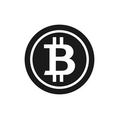 Obraz premium Bitcoin sign icon for internet money. Crypto currency symbol and coin image for using in web projects or mobile applications. Blockchain based secure cryptocurrency. Isolated vector illustration.