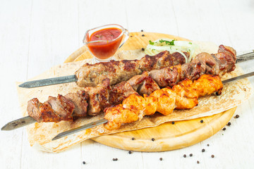 Grilled meat kebab mix