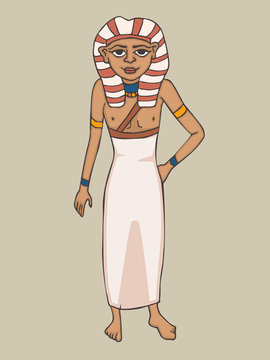 ancient egyptian woman in casual dress vector cartoon