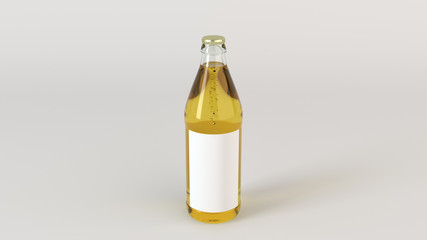 Mock up of beer bottle with blank label