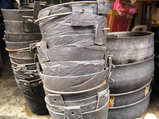recycled rubber buckets - 227602155