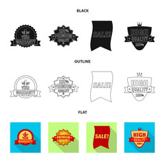 Isolated object of emblem and badge icon. Collection of emblem and sticker vector icon for stock.