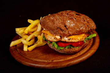 Homemade burher with potato