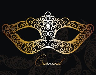 Golden carnival mask.Concept design