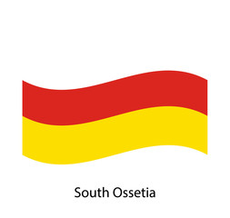 South Ossetia flag background with cloth texture. South Ossetia