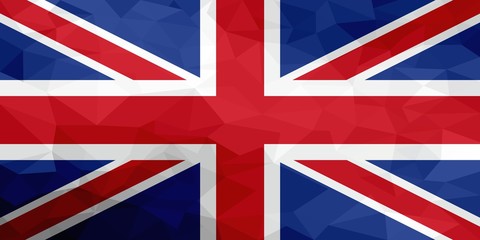 United Kingdom  polygonal flag. Mosaic  modern background. Geometric design