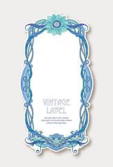 Label, sticker in art nouveau style