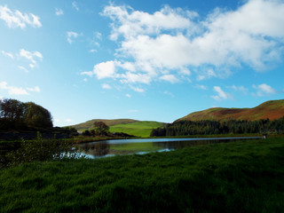 landscape with lake and mountains