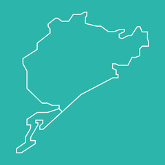 N&uuml;rburgring, Nordschleife, Streckenverlauf - Icon, Piktogramm, grafisches Element - mint, wei&szlig; 