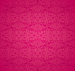 Red floral vector pattern wallpaper design background