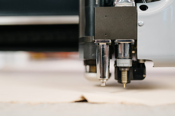 Leather cut process on factory