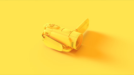 Yellow Video Camera Open 3d illustration 3d render