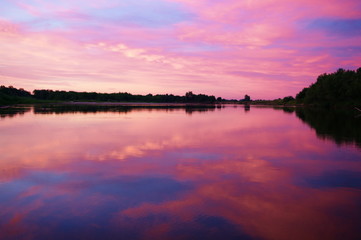 Naklejka premium before sunrise on the Akhtuba river
