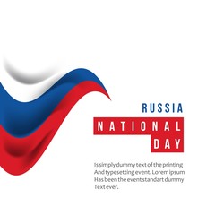 Russia National Day Vector Template Design Illustration