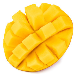 mango isolated on white background, top view