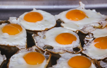 Big Container with  Scrambled Eggs in Buffet