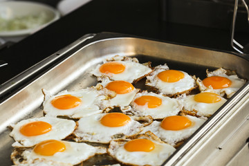 Big Container with  Scrambled Eggs in Buffet