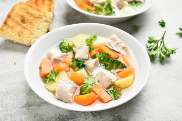 Diet vegetable chicken soup