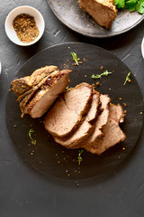 Sliced grilled roast beef