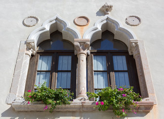 Mullioned Window on a Historical Building