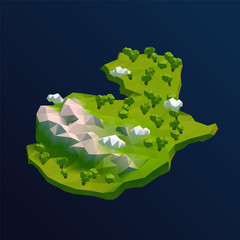 Guatemala Vector Low Poly 3D Cartoon Map © VectorVictor