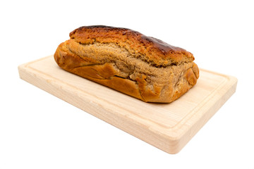 Homemade fresh plumcake isolated on white background