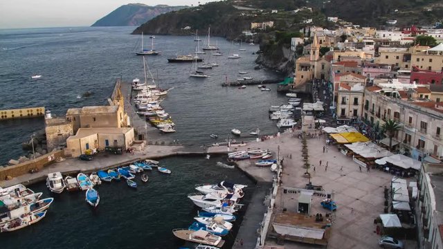 Lipari island Port view timelapse