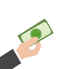 Payment with money, buying or purchase of goods flat icon
