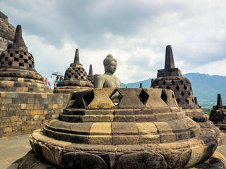 The 9th-century Mahayana Buddhist temple Borobudur, Magelang Regency, Java Island, Indonesia.