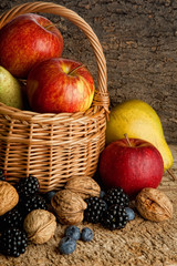 Thankgiving basket with autumn berries