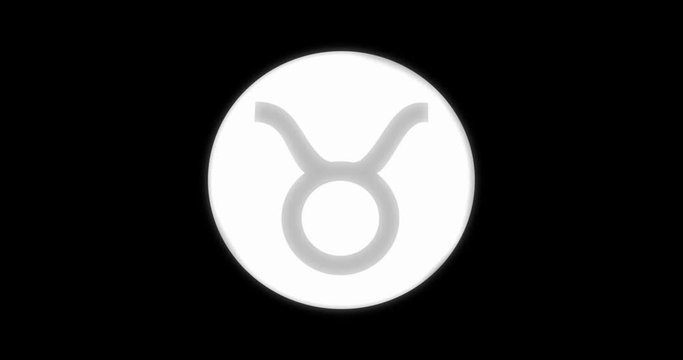 Animation of smoothly flowing and glowing zodiac signs