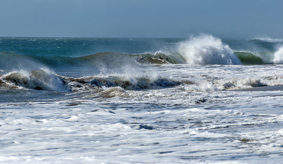foaming waves of the atlantic ocean