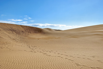 Fototapeta na wymiar Dunes with foot prints