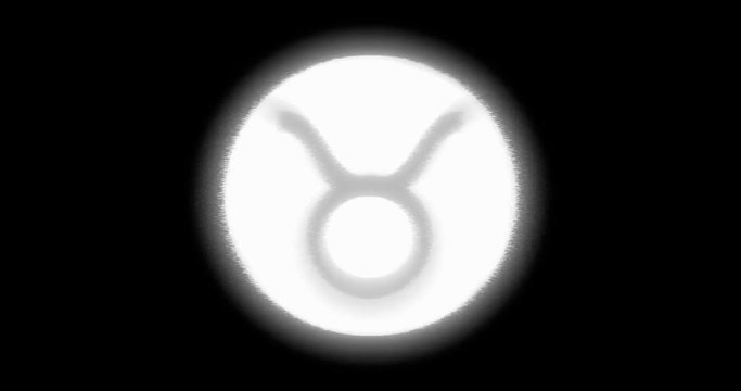 Animation of smoothly flowing and glowing zodiac signs