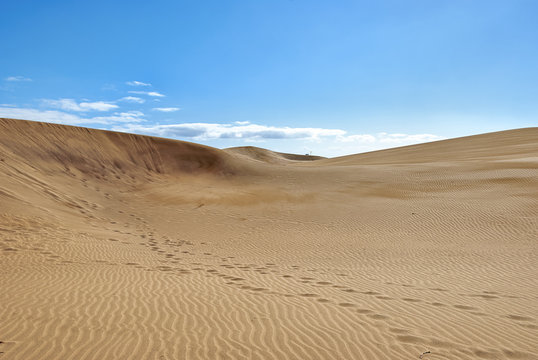 Dunes with foot prints
