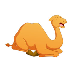 Vector illustration of cartoon camel