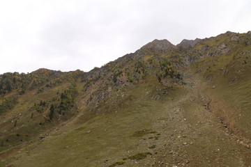 Very closeup view of big rocky mountain in kashmir