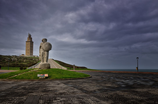 The Tower of Hercules, is an ancient Roman lighthouse near the city of A Coruña, in the North of Spain