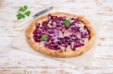 Traditional sweet pizza