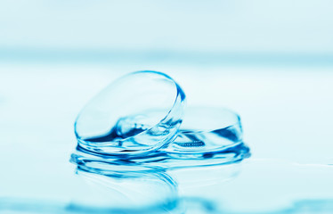 Contact lenses with water drops
