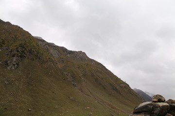 The closeup view of rock mountain in kashmir